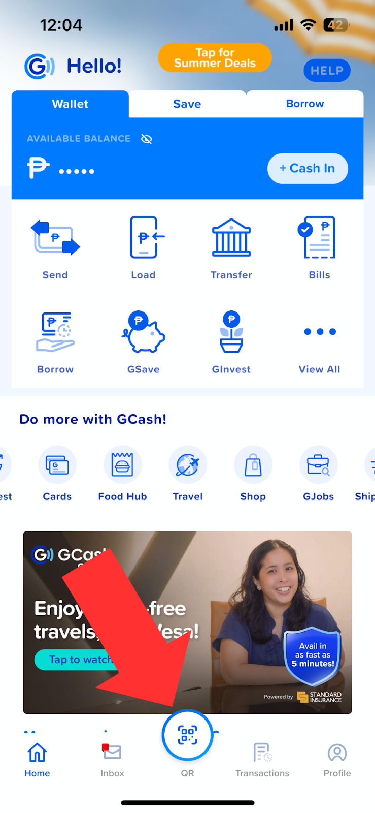 GCash Scan QR Button